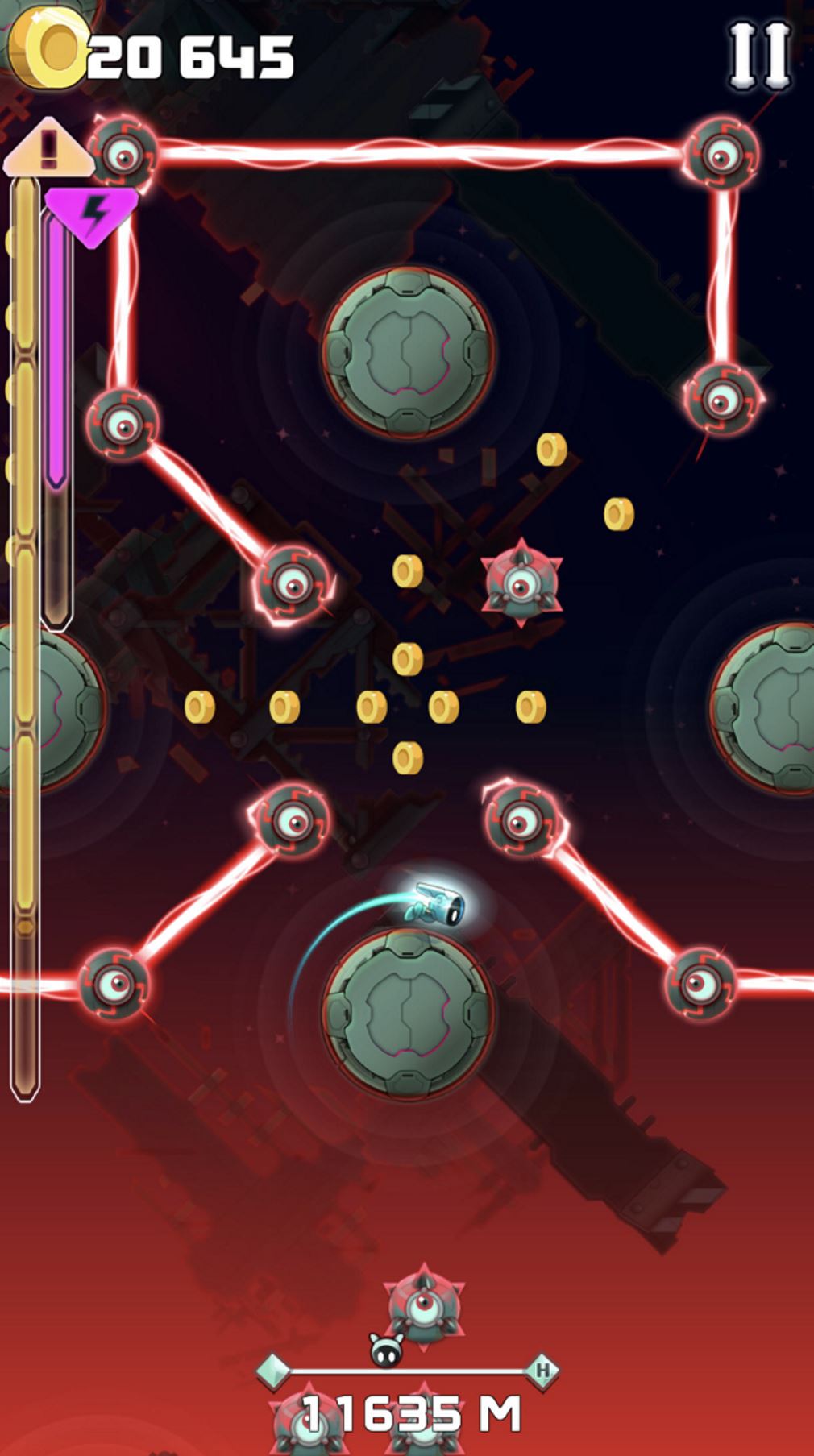 Cosmobot Hyper Jump is a planet-orbiting arcade puzzle game