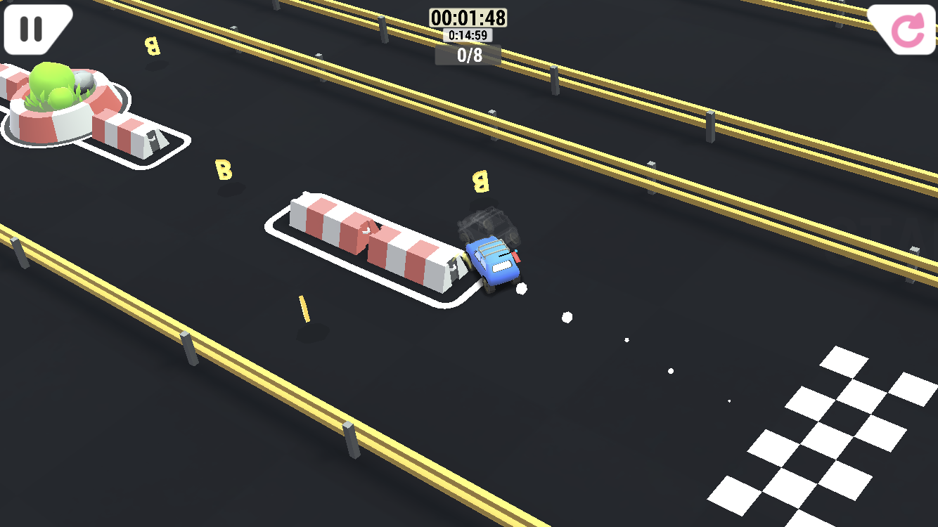 Best Rally iOS review screenshot - Avoiding an obstacle