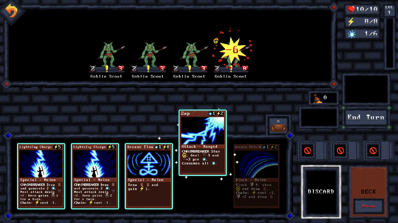 Card Quest guide screenshot - The Wizard attacks