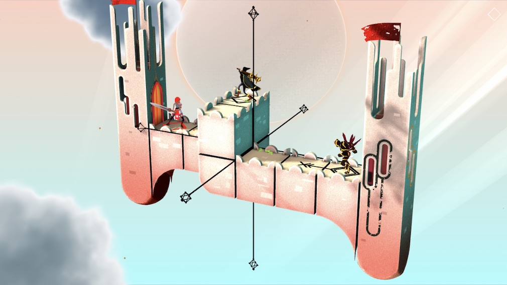 Euclidean Skies iOS review screenshot - Facing two enemies