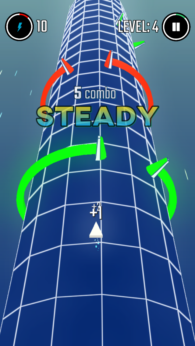 Geometry Slalom iOS screenshot - Heading for a green gate