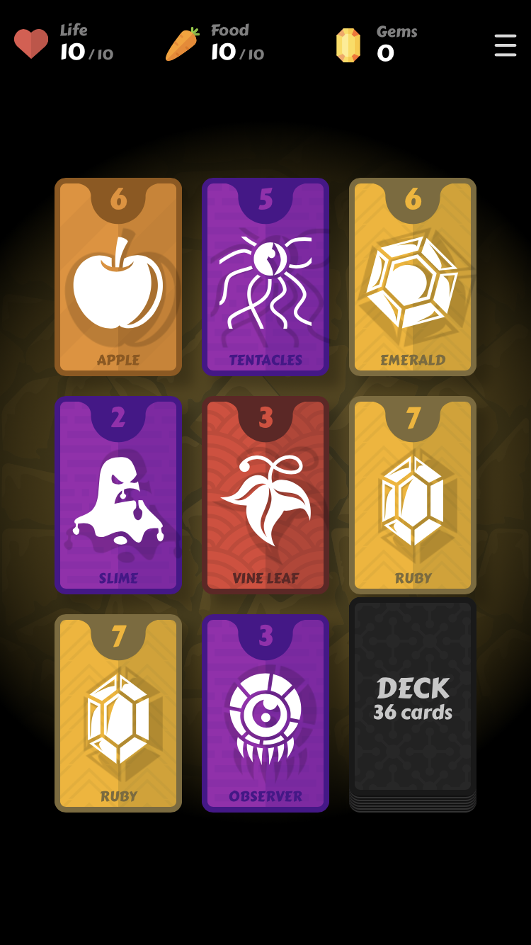 Mind Cards iOS guide screenshot - The first deal