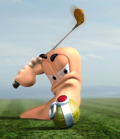 Worms Crazy Golf mobile game