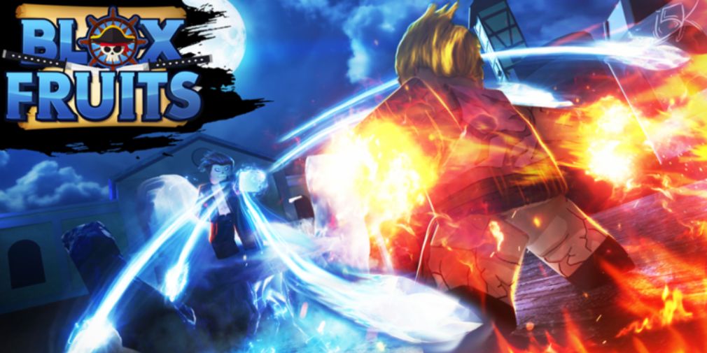 A picture of a Roblox-style pirate swinging his magical fists on a night-sky backdrop