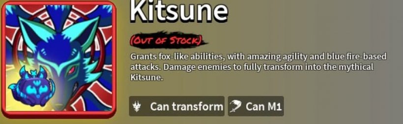 kitsune transformed in blox fruits