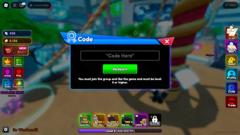 anime rangers x code redemption interface