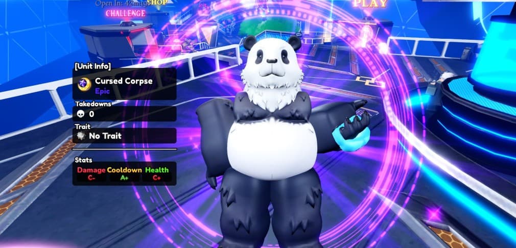 cursed corpse unit looking like a panda