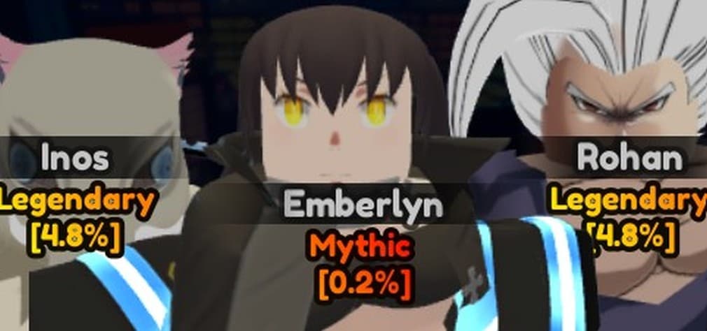 emberlyn in the gacha alongside inos and rohan