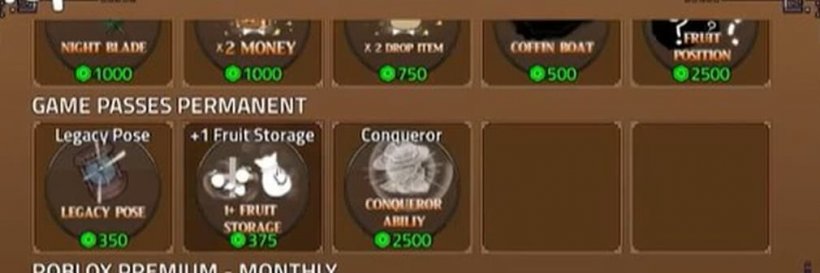 conquerors haki in the shop in King Legacy