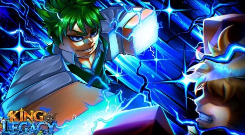 character using haki in king legacy with two characters fighting each other