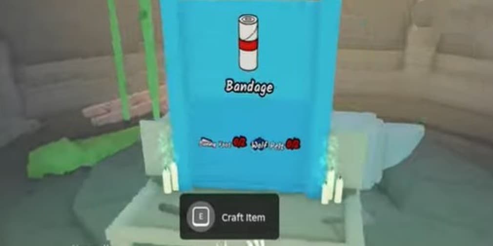 crafting bandage at the anvil