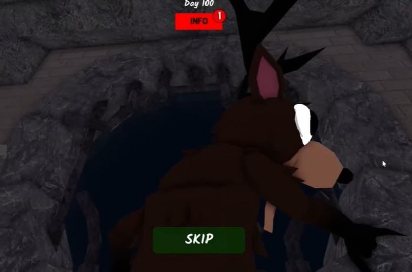 the good ending with deer looking back entering a dark cave