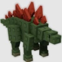 green stegosaurus with orange back