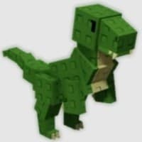 classic green t-rex with tiny arms and big teeth