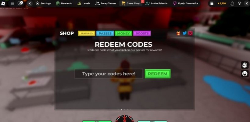 code redemption menu