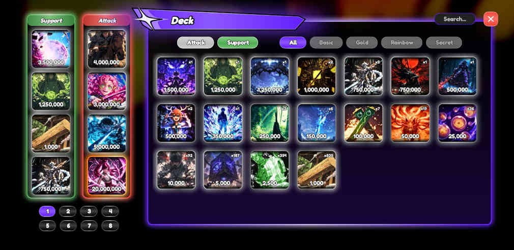 Various Support cards