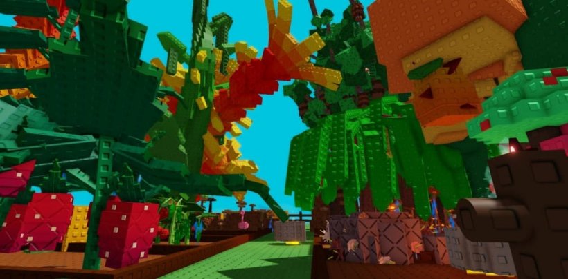 garden with huge strawberries