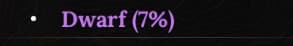 dwarf race with 7% drop chance