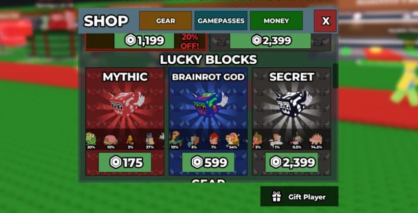 getting secret brainrots from the shop with robux