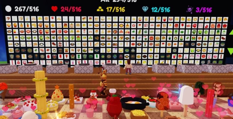 unlocked recipes on the board in craft food in roblox