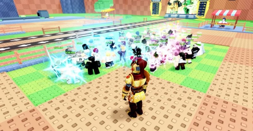 arena with crafted characters in anime craft