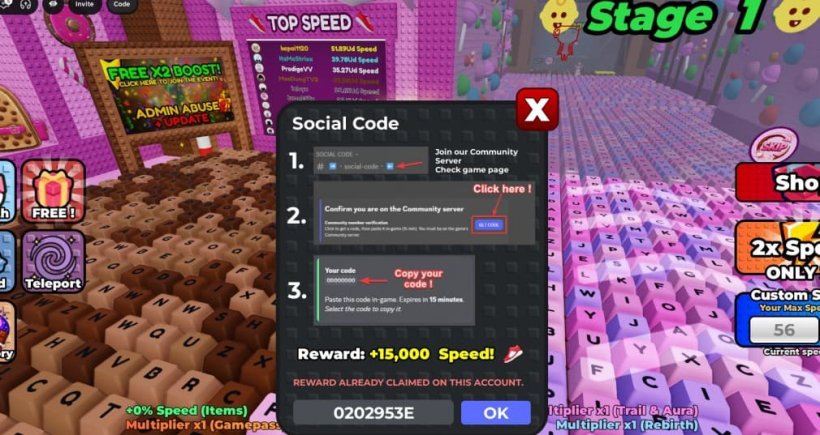 social code redemption