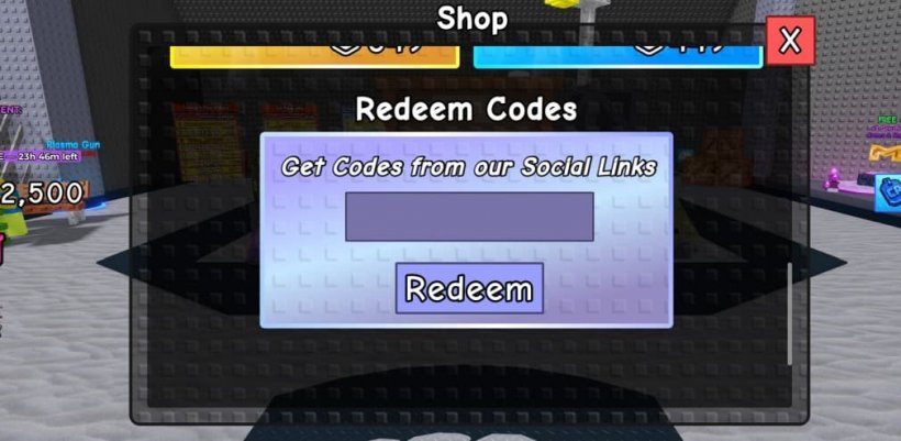 redeem code window