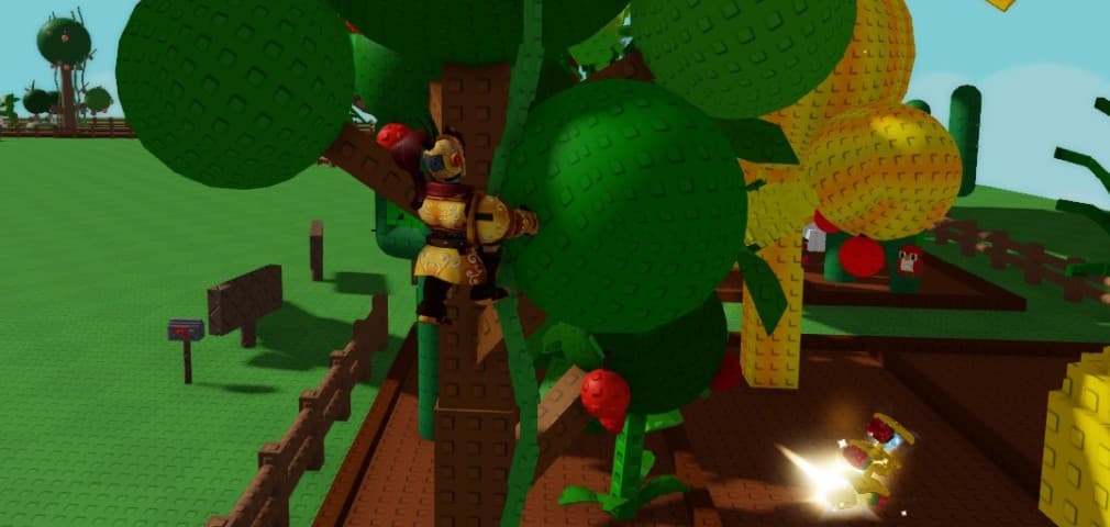 climbing a tomato plant