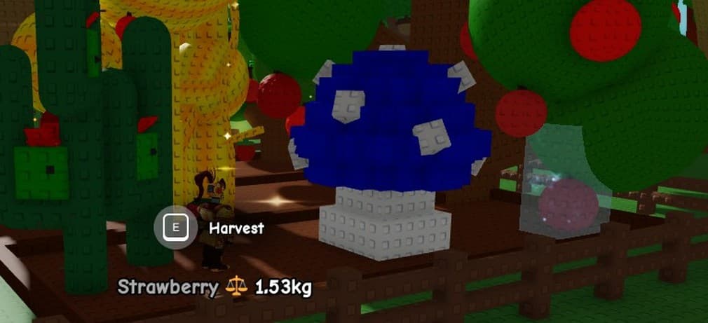 big blue mushroom plant