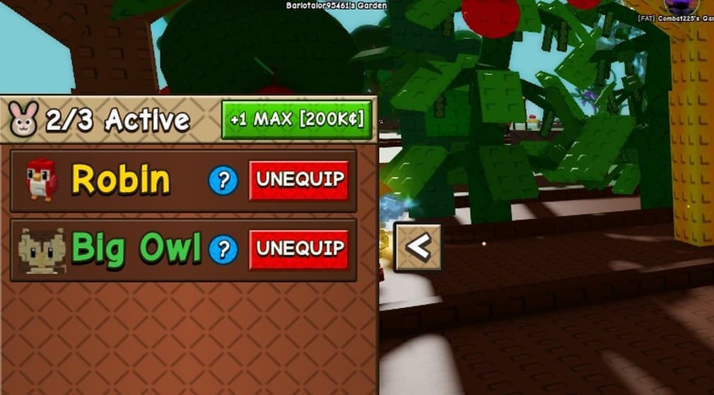 robin pet and big owl pet menu