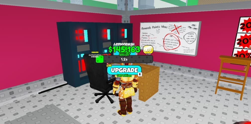 character standing next to the garage automation npc making money