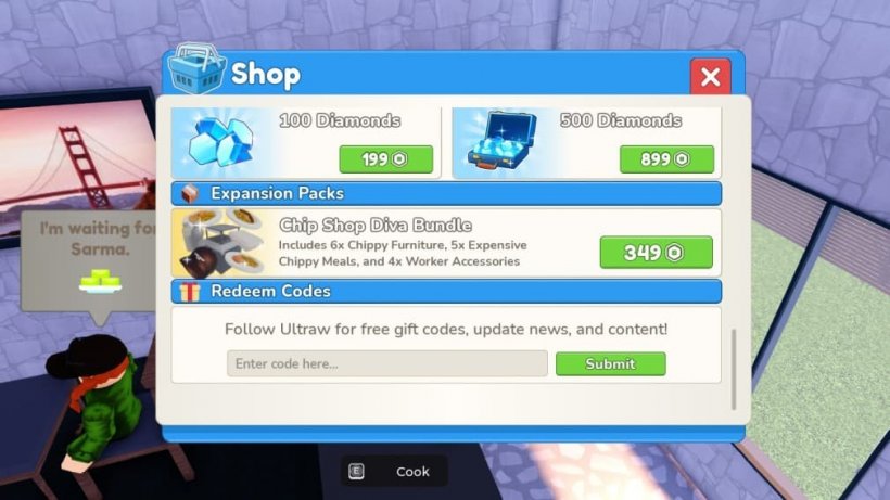 redeem code window