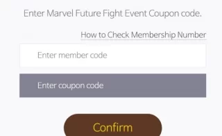 Entering a MARVEL Future Fight coupon code on the official redemption page