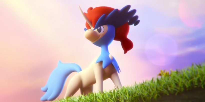 Keldeo stands proudly at the crest of a hill