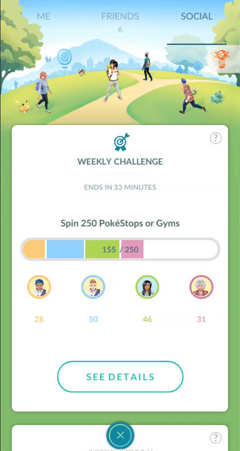 Screenshot de progression d'un défi hebdomadaire de Pokémon GO