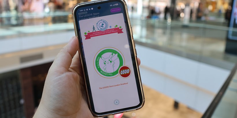 Green stamp from Pokemon GO LEGO Collab