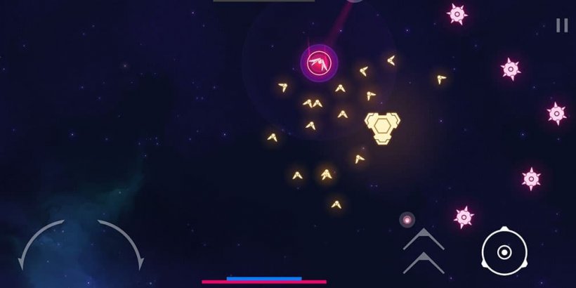 Player ship dodging enemy ships