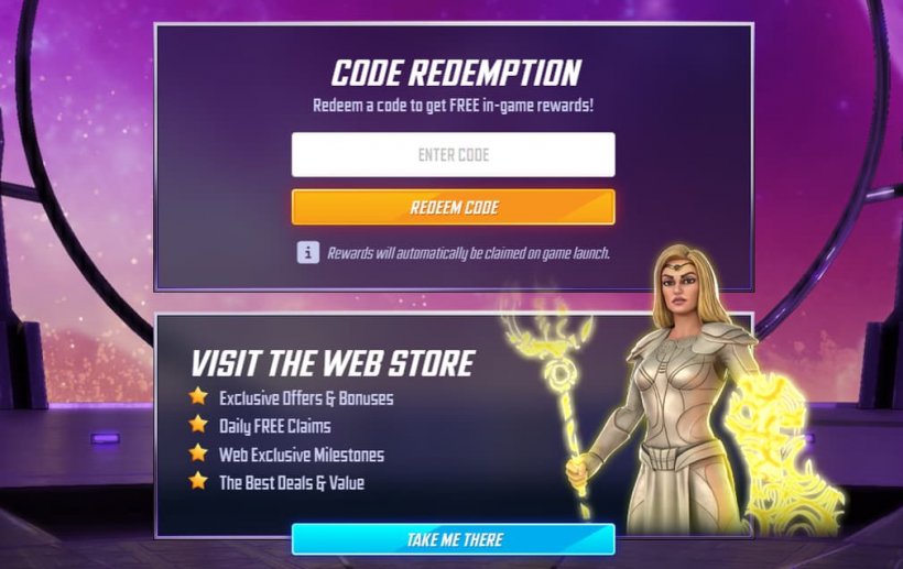 code redeem website in marvel strike force