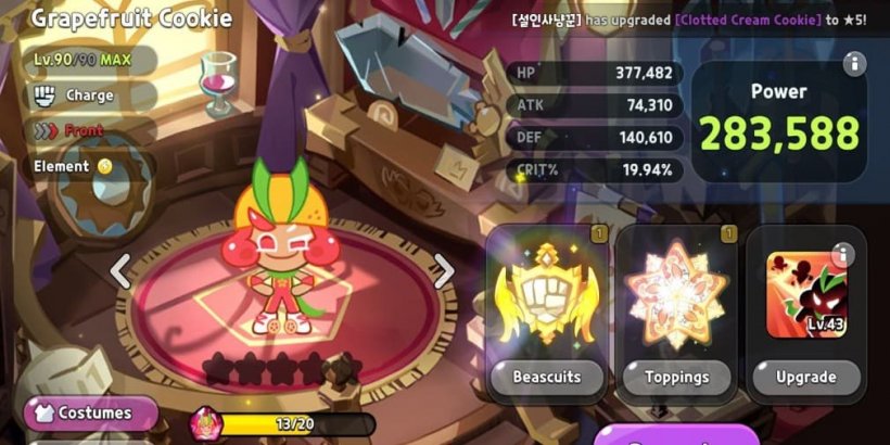 Cookie Run Kingdom: Grapefruit Cookie Toppings and Beascuits guide