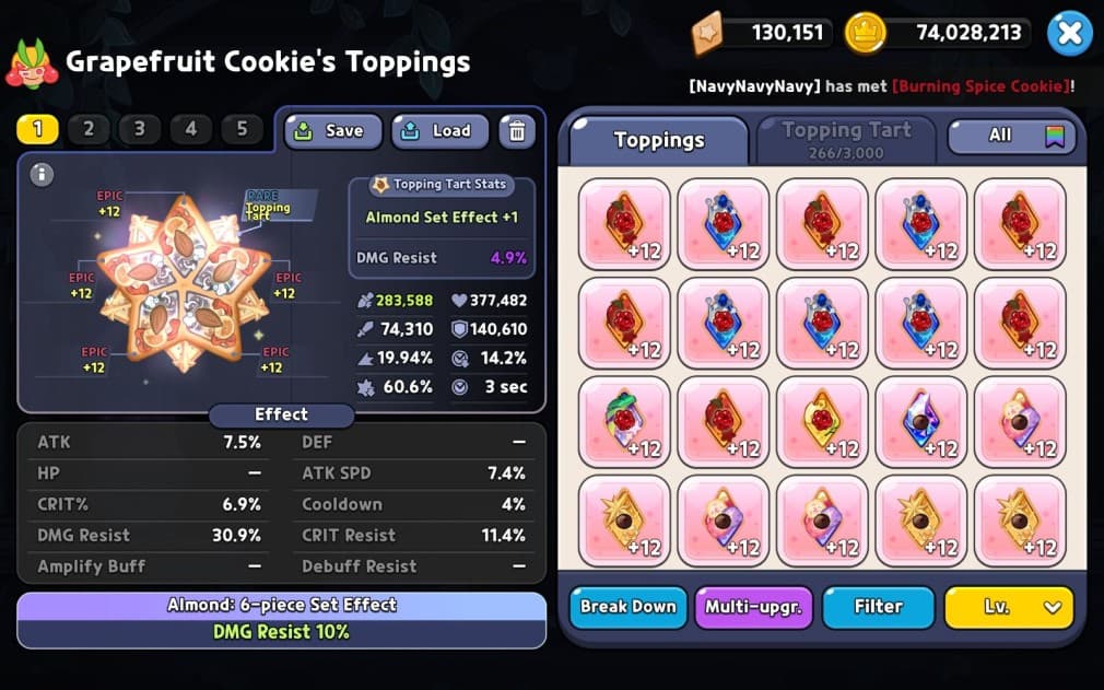 full solid almond toppings for grapefruit cookie in cookie run kingdom
