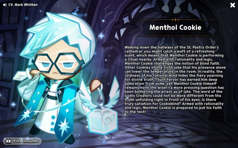 story of menthol cookie from cookie run kingdom