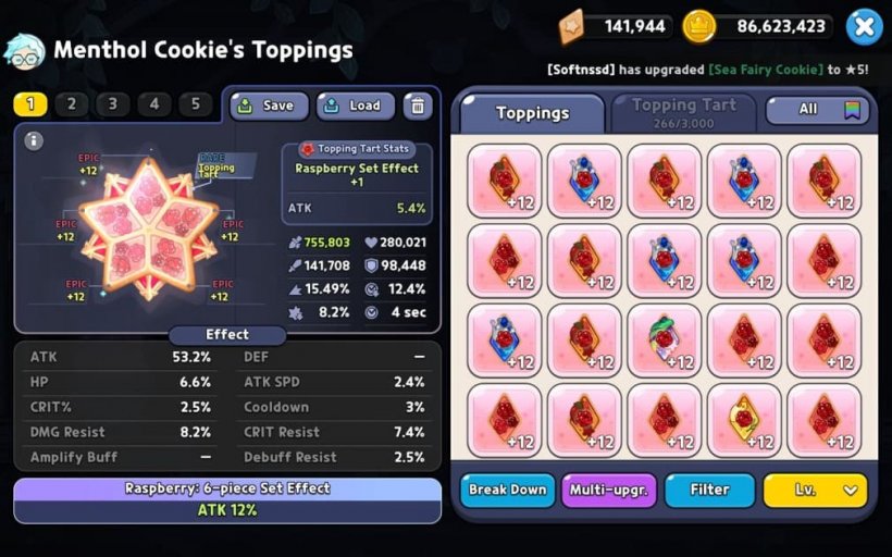 best damage toppings for menthol cookie