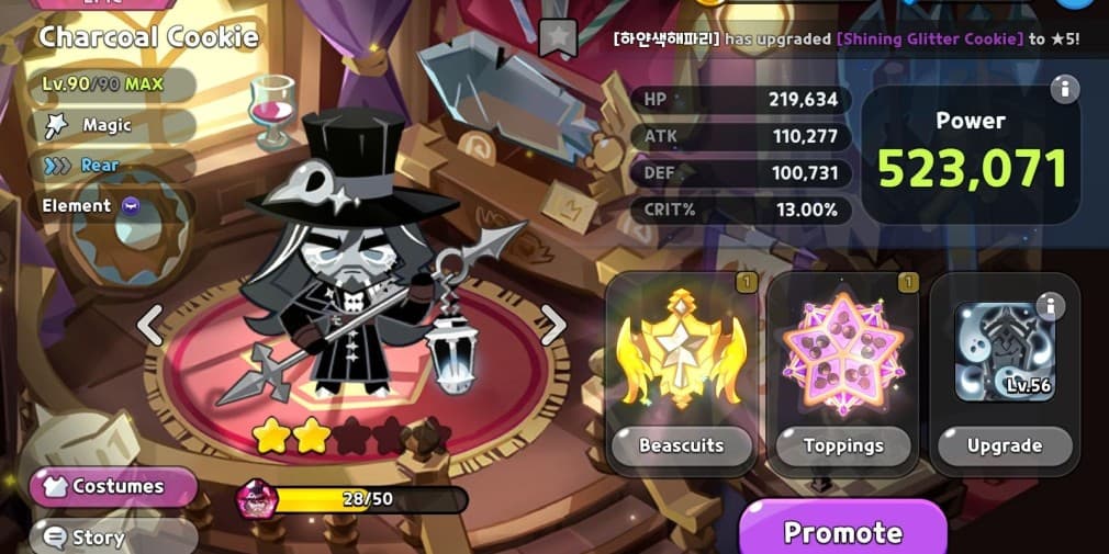 Cookie Run Kingdom : guide des Toppings et Beascuits pour Charcoal Cookie
