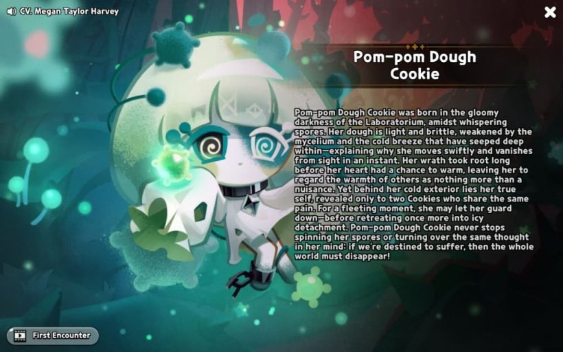 story of pompom dough cookie in crk