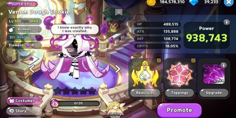 Cookie Run Kingdom: Venom Dough Cookie Toppings and Beascuits guide