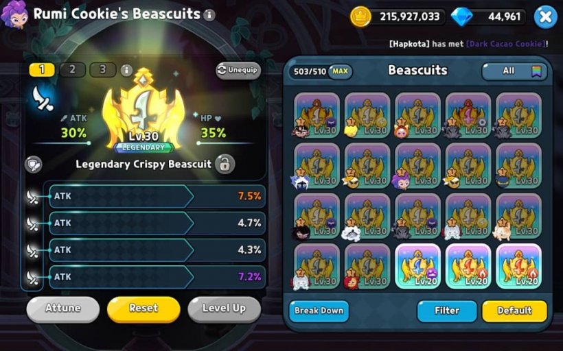 beascuit build with attack for rumi cookie