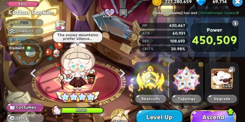 Cookie Run Kingdom: Cotton Cookie Toppings and Beascuits guide