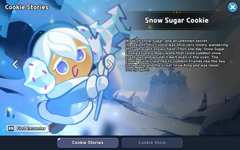 story of snow sugar cookie in crk