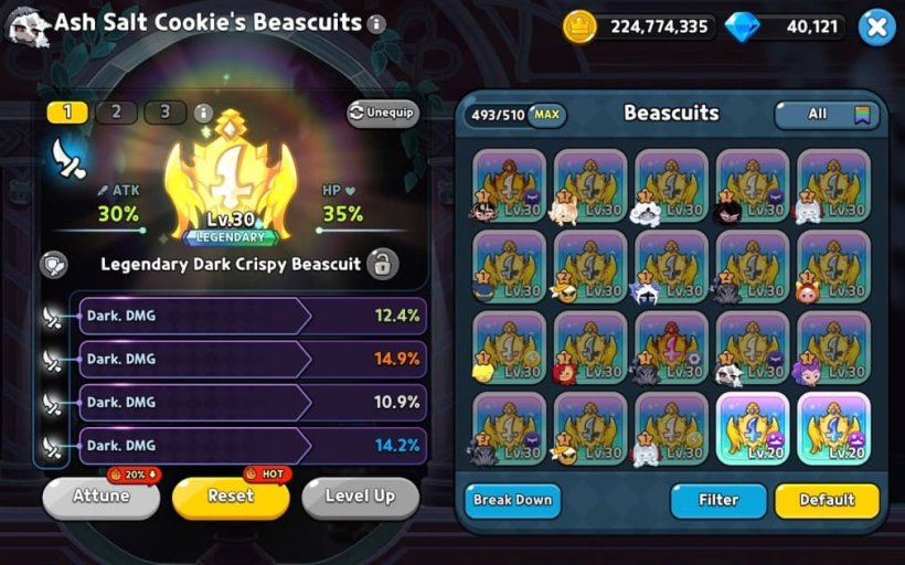 best beascuit for ash salt cookie in cookie run kingdom