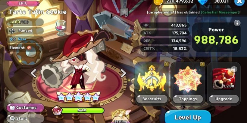 Cookie Run Kingdom: Tarte Tatin Cookie Toppings and Beascuits guide